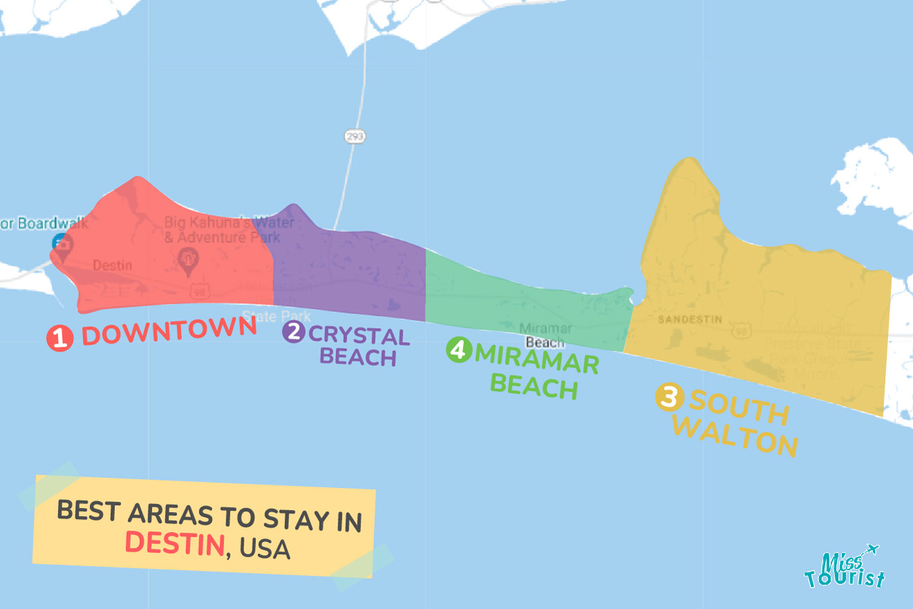 Map of best places to stay Destin